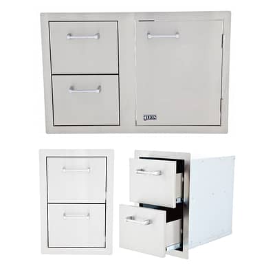 Lion BBQ Double Drawer and Door and Drawer Combination