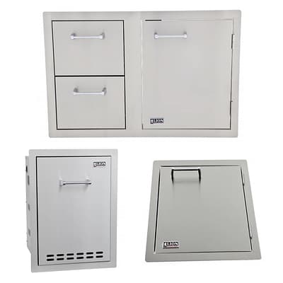 Lion BBQ Multi Function Bin and Vertical Access Door with Door and Drawer Combination